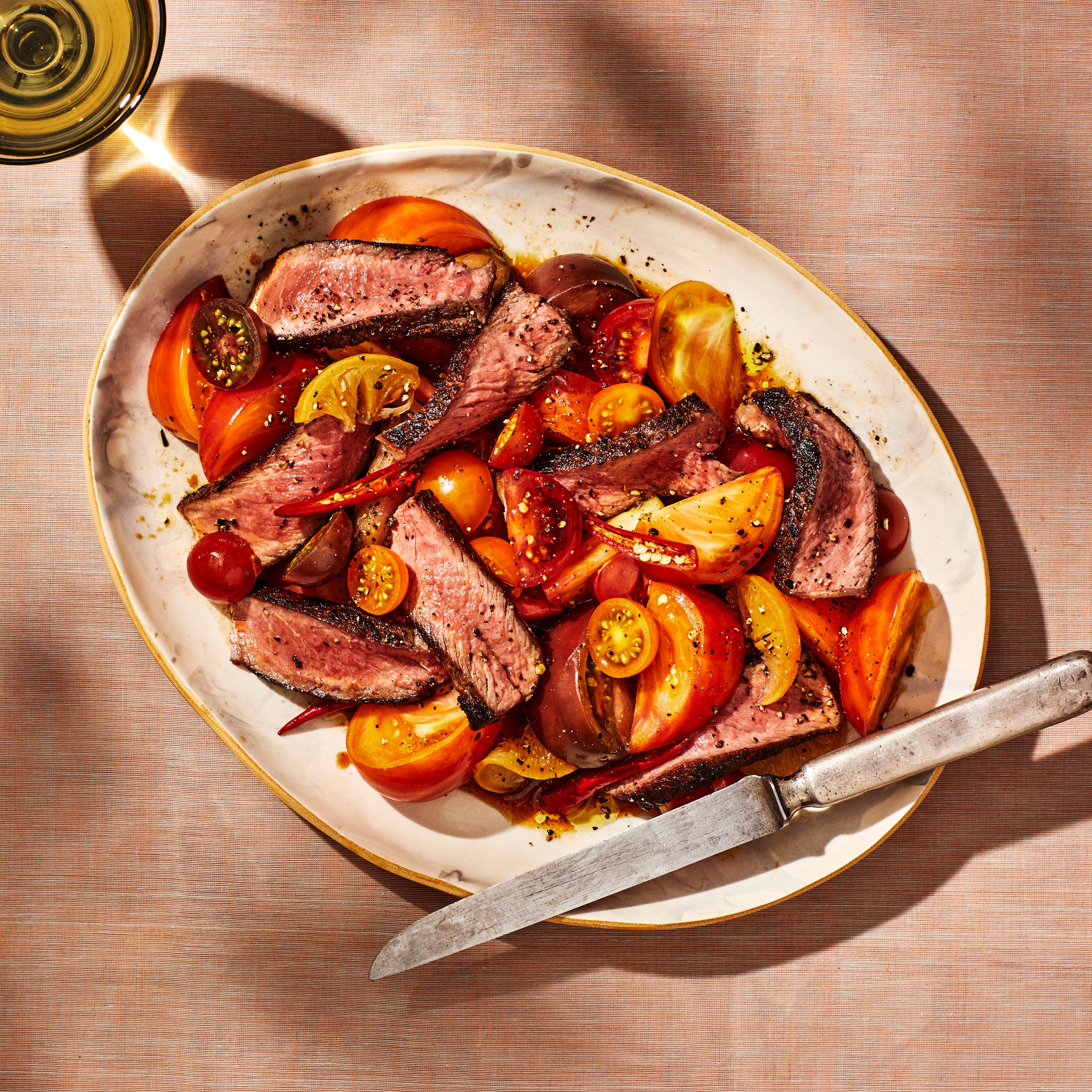 Steak With Preserved-Lemon-Marinated Tomatoes